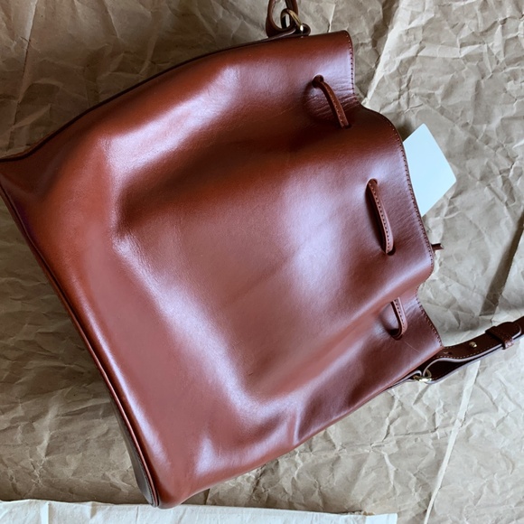 Sézane Original Farrow Bag in Chocolate Heritage Leather, New with Tags - Picture 8 of 12